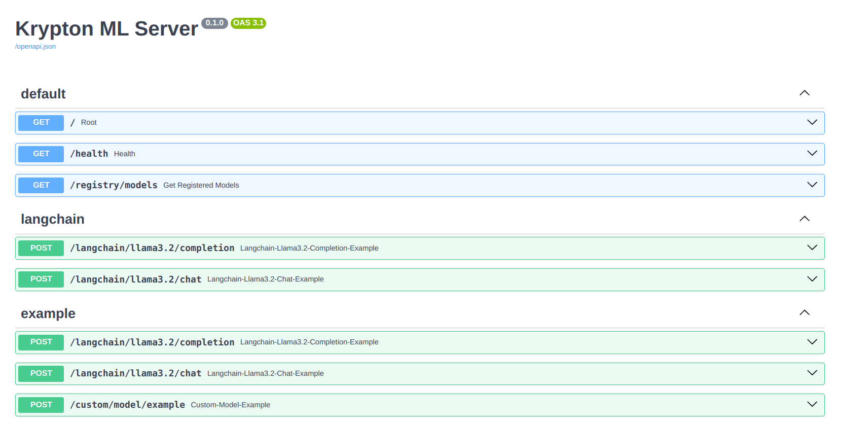 Krypton ML Server Running